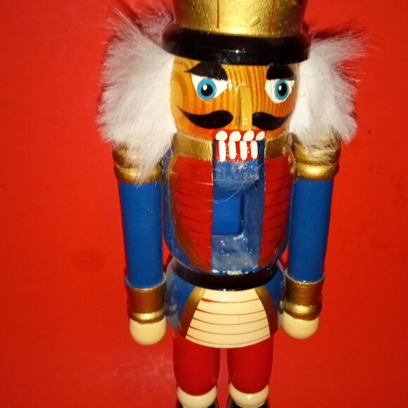 LOT OF 2 COLORFUL VINTAGE WOODEN CHRISTMAS KINGS NUTCRACKERS - Picture 11 of 13